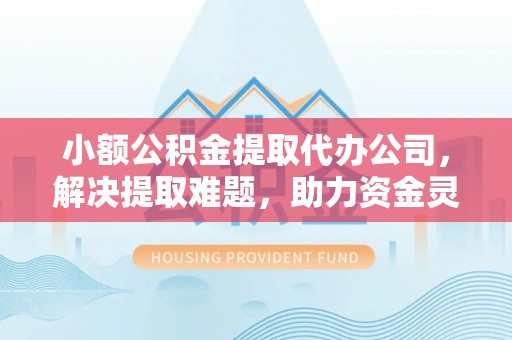 澄迈小额公积金提取代办公司，解决提取难题，助力资金灵活使用