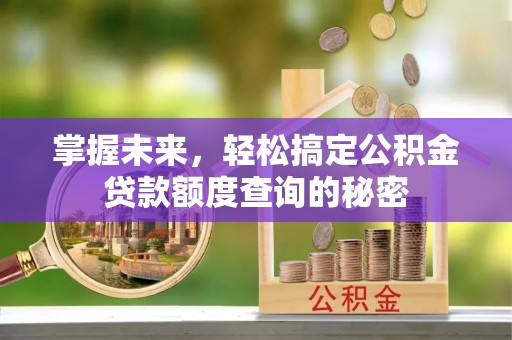 澄迈掌握未来，轻松搞定公积金贷款额度查询的秘密