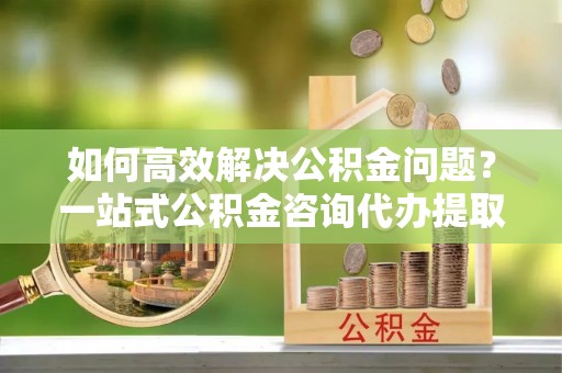 澄迈如何高效解决公积金问题？一站式公积金咨询代办提取服务全解析